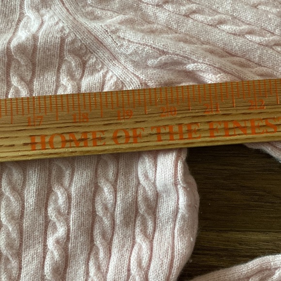 Bloomingdale’s soft pink cable knot cashmere sweater 3X soft preppy classic - Picture 4 of 6